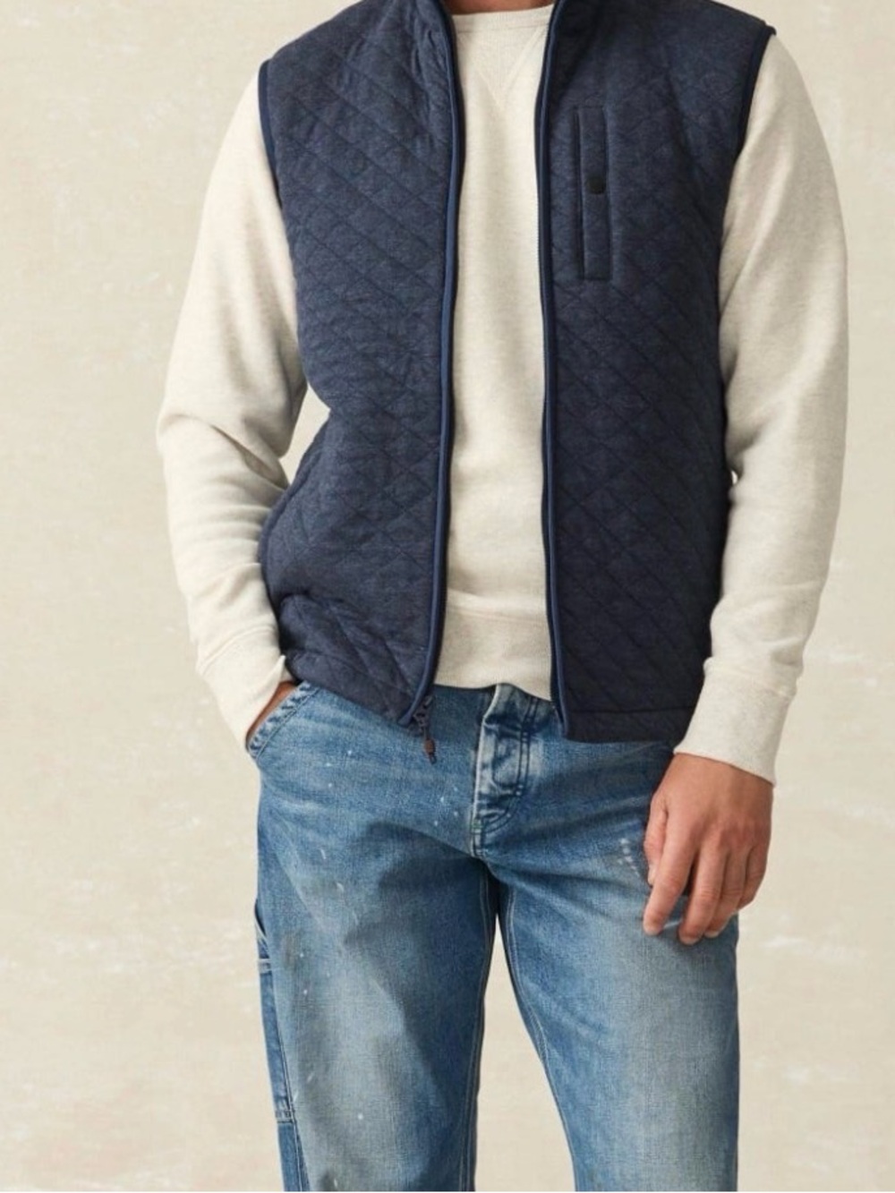 Faherty Epic Quilted Fleece Vest - Picture 2 of 9